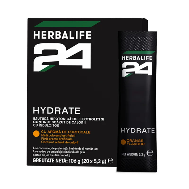 Herbalife24® Hydrate aromă de portocale 20 de pliculețe - Hidratare și Electroliți Herbalclub.ro