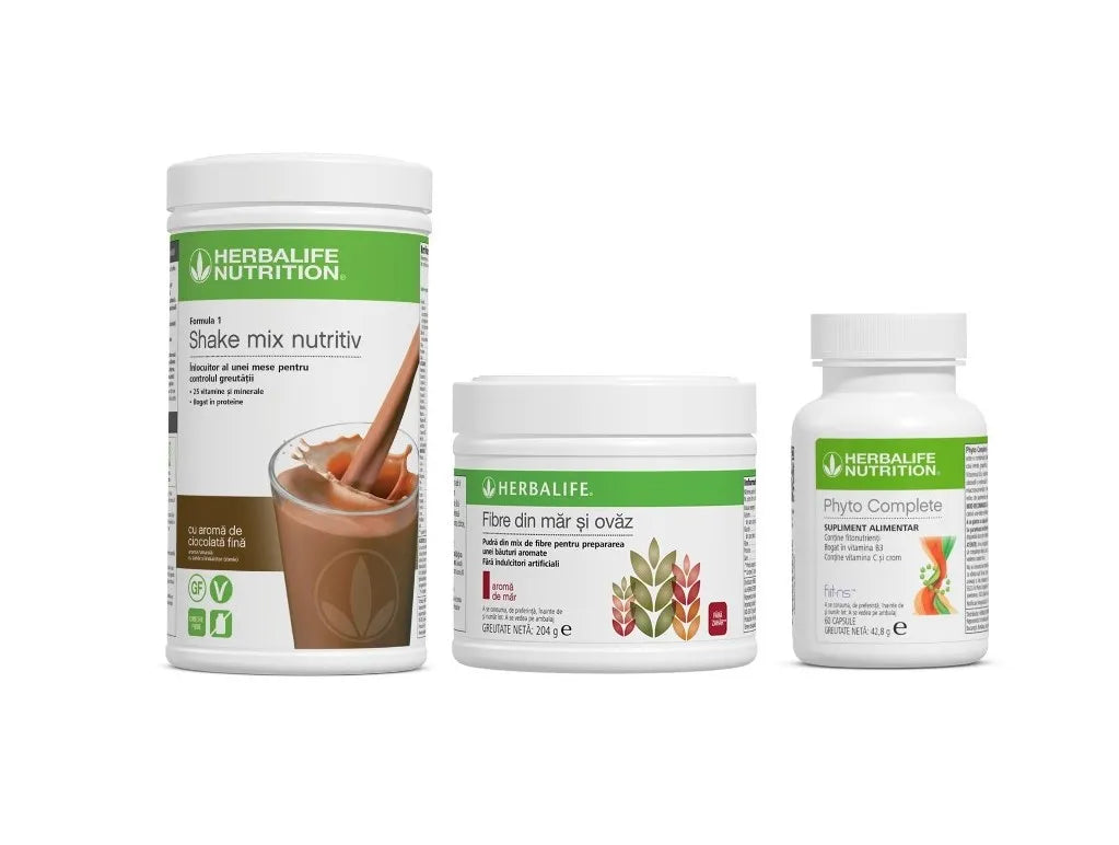 Pachet Slim Herbalife Shake Formula 1, Phyto Complete și Fibre Măr și Ovăz - Slăbire și Metabolism Herbalclub.ro