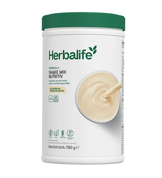 Shake Herbalife Formula 1 Cremă de vanilie 780g - Produs original pe Herbalclub.ro