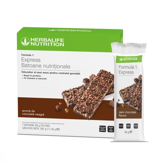 Formula 1 Express Batoane Nutriționale Herbalife Ciocolată Neagră - Masă Completă la Pachet Herbalclub.ro