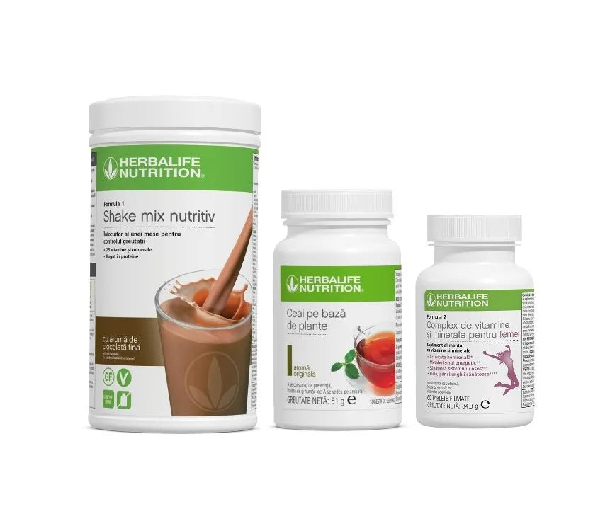 Pachet Start Femei Herbalife Shake Formula 1, Ceai și Complex Vitamine Femei - Nutriție feminină Herbalclub.ro